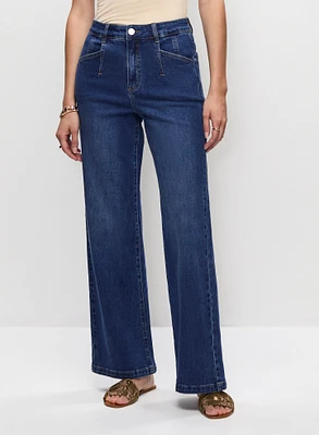 Dart Waist Wide Leg Jeans