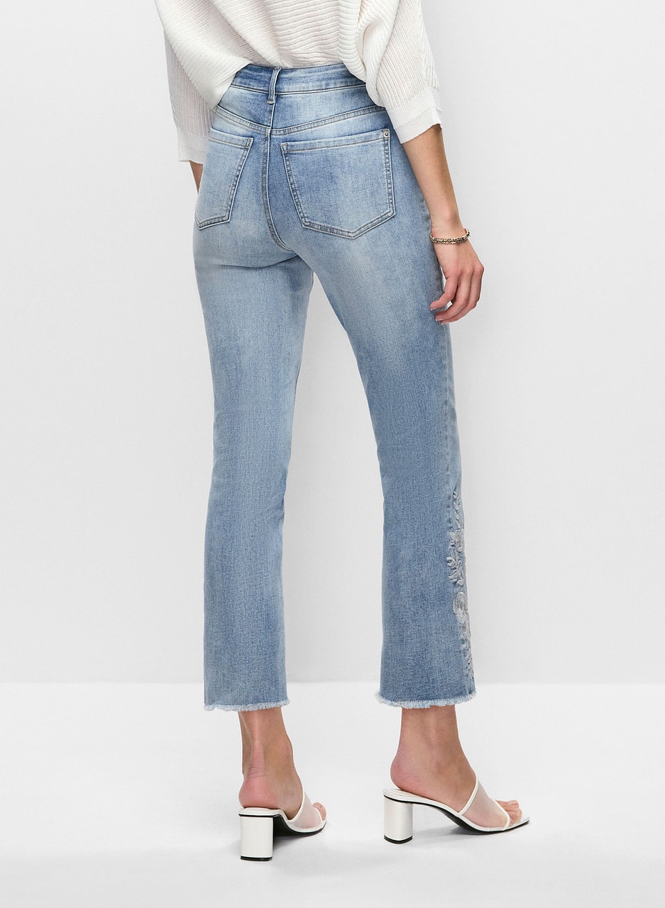 Embroidered Straight Leg Jeans