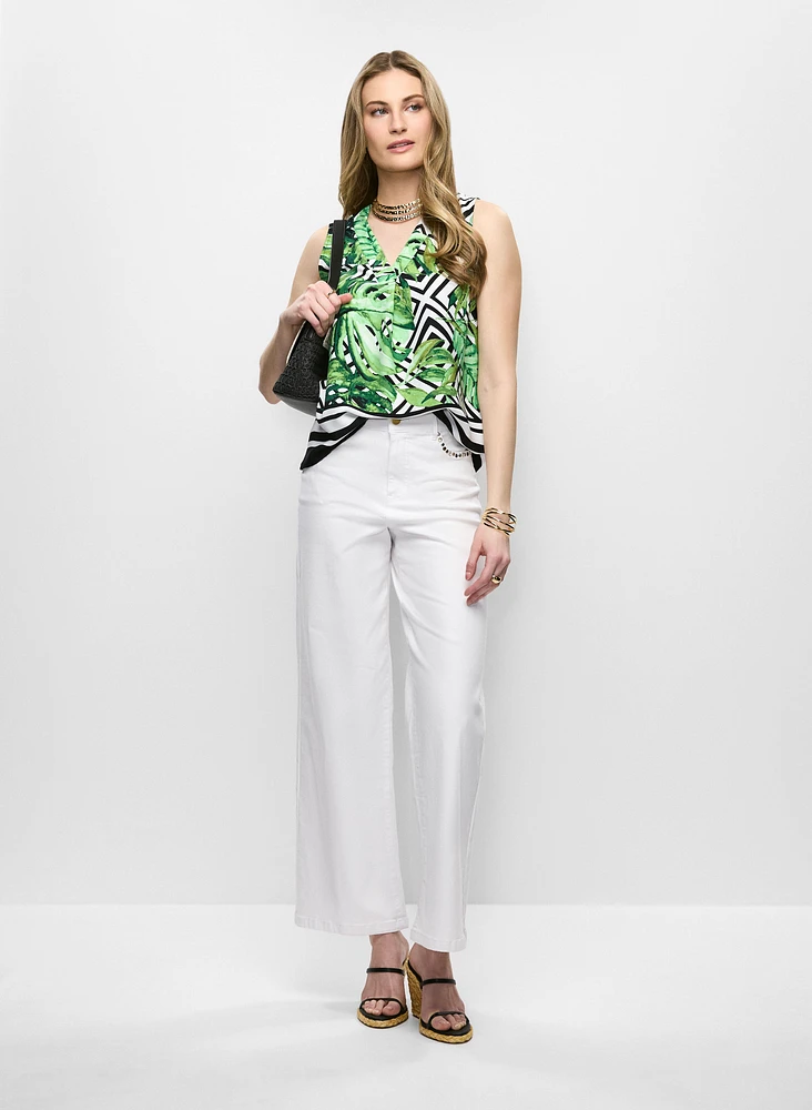 Joseph Ribkoff - Jersey V-Neck Printed Top