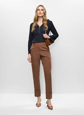 Zip Neck Top & Ankle Pants