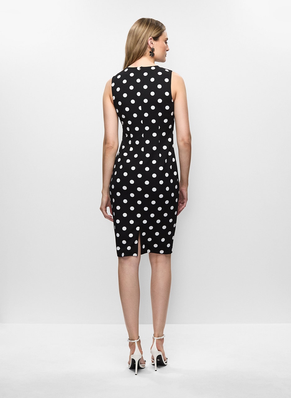 Pleated Details Polka Dot Dress