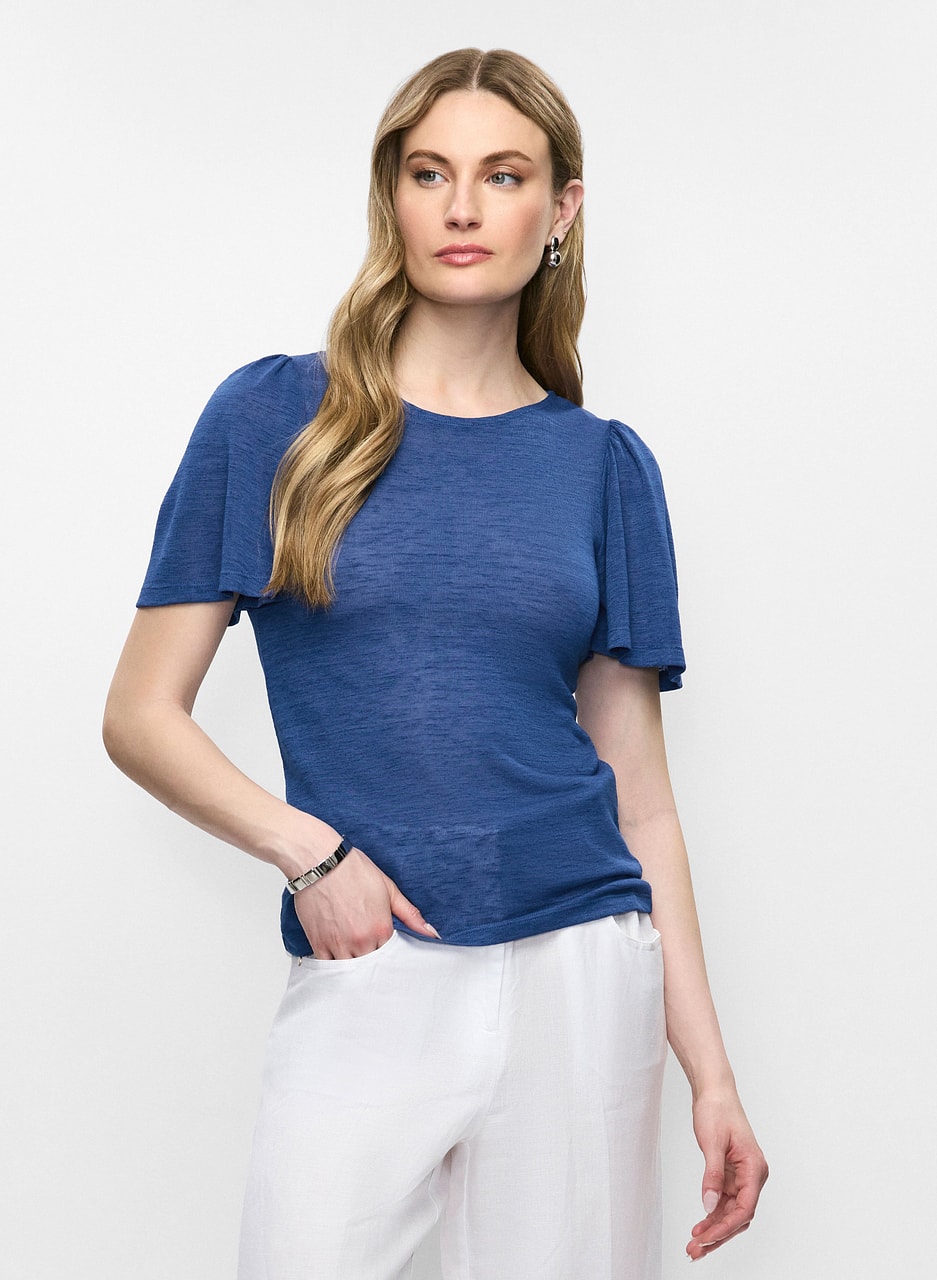 Short Flare Sleeve Top