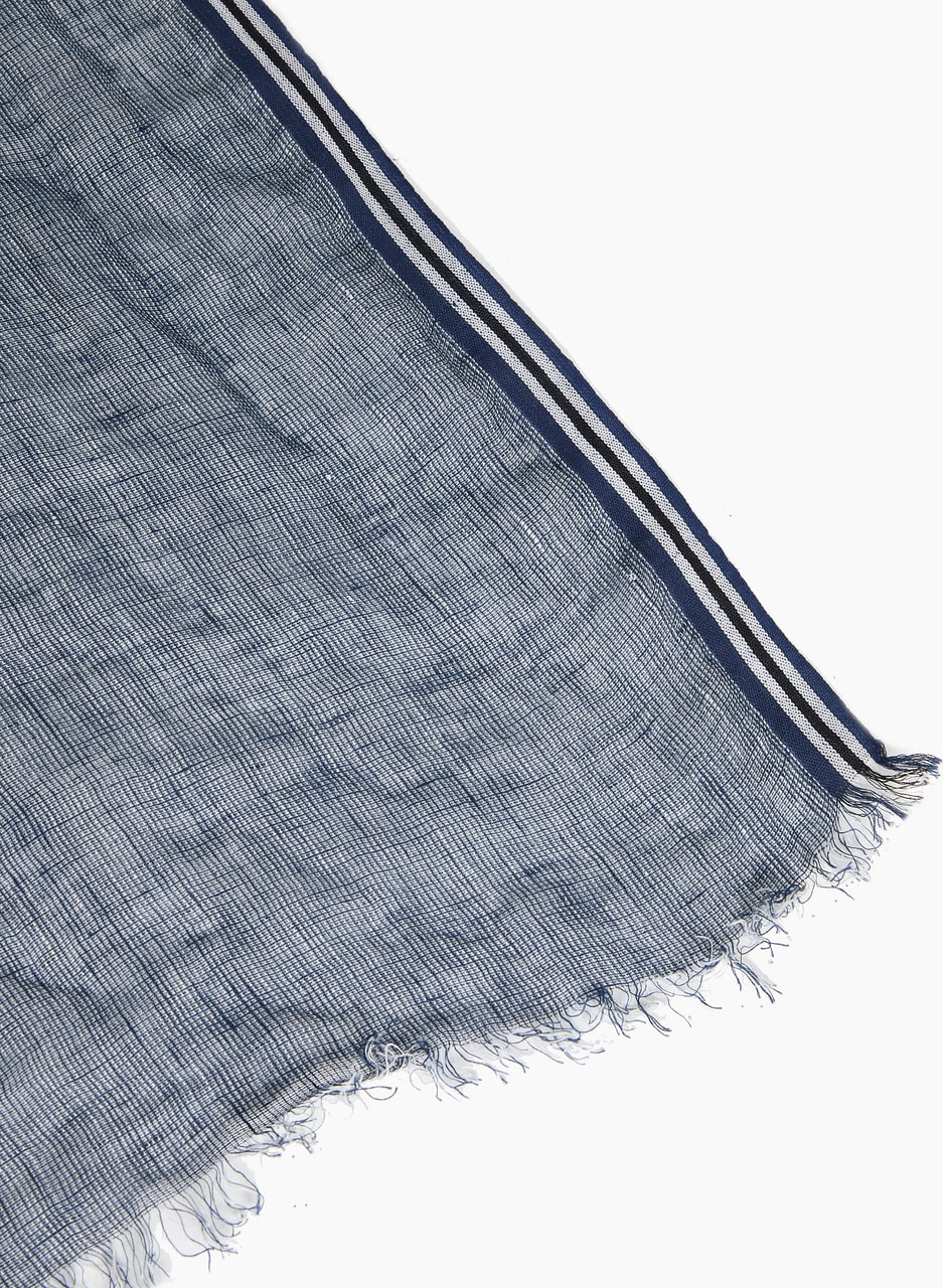 Striped Trim Linen Scarf