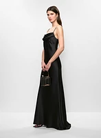 BA Nites - Pleated Satin Evening Dress