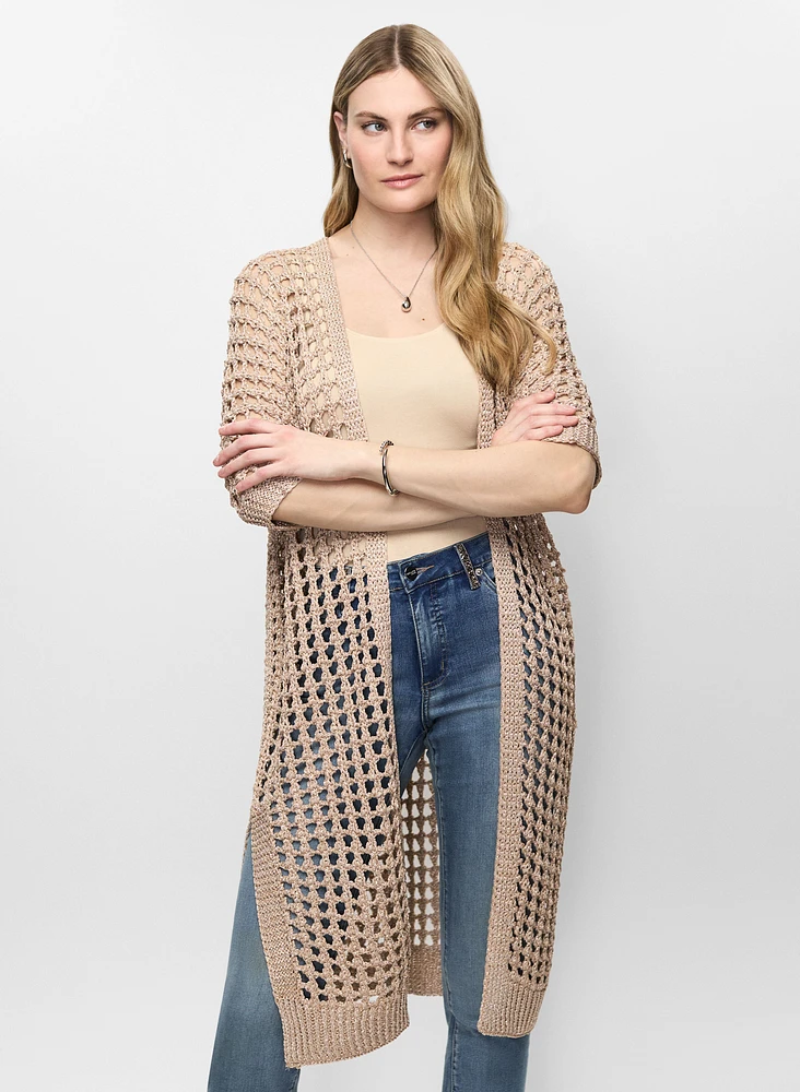 Joseph Ribkoff - Open-Knit Duster Cardigan