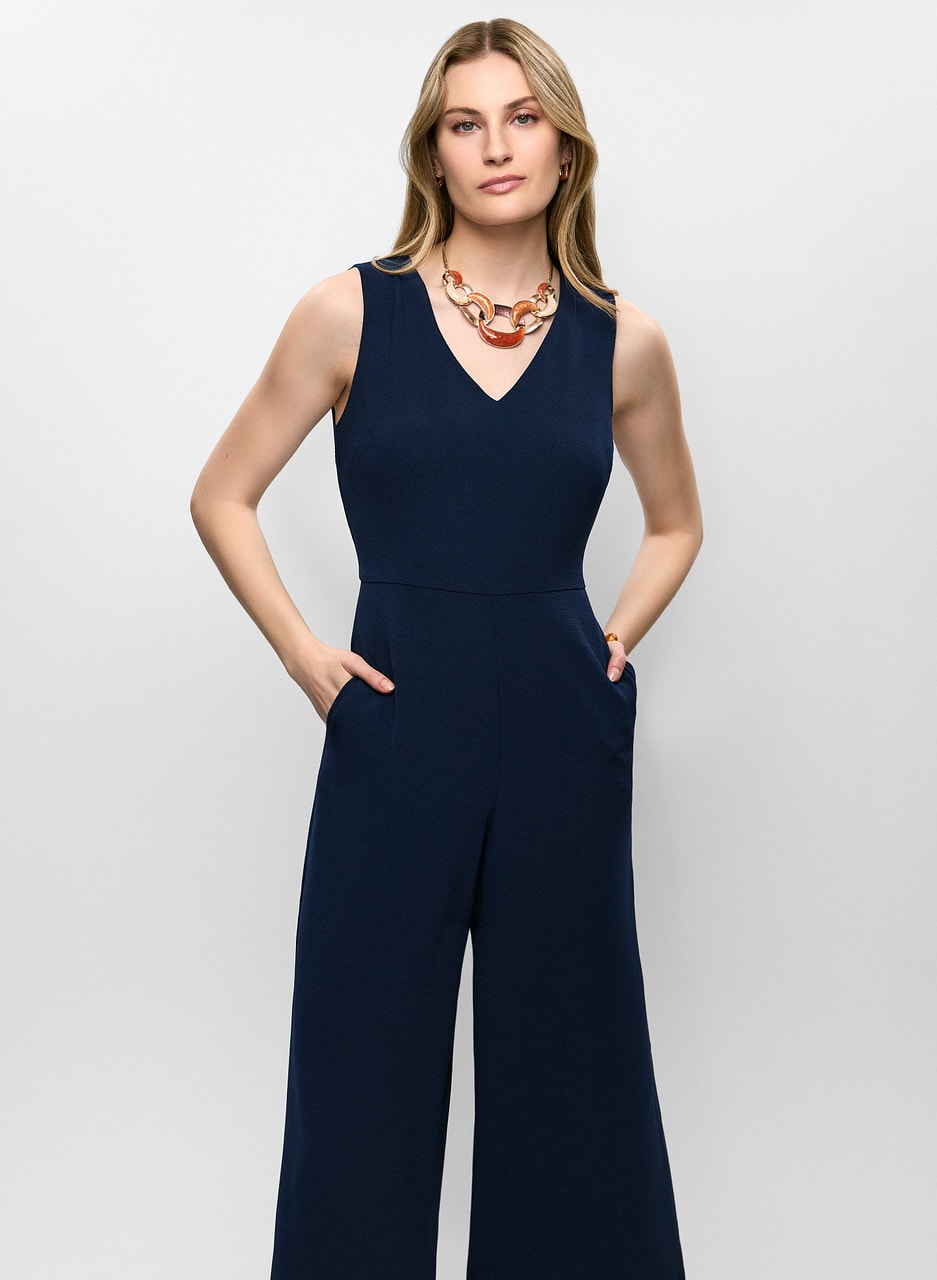 Crepe V-Neck Jumpsuit