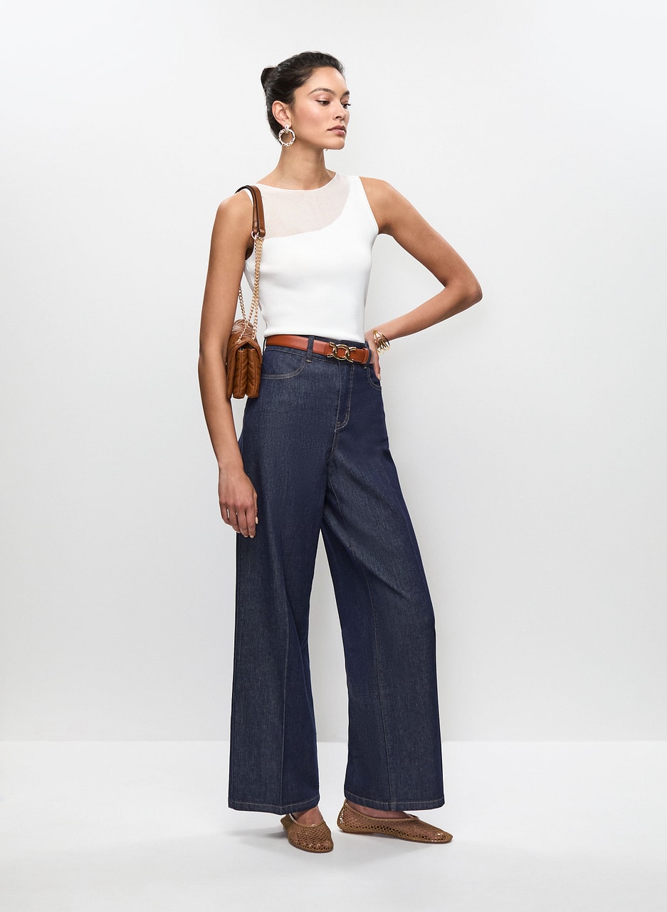 Wide Leg Denim Pants