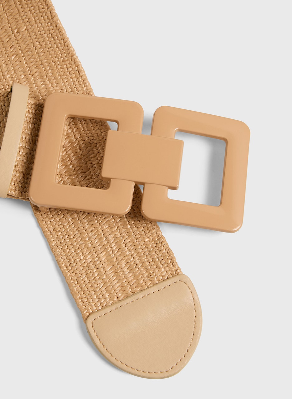 Square Buckle Braided Belt