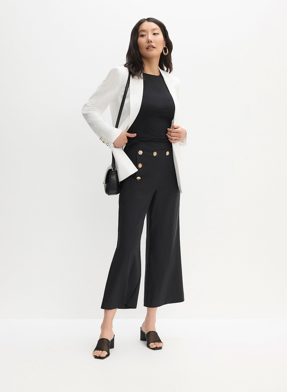 Joseph Ribkoff - Wide Leg Button Detail Pants