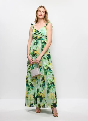 Adrianna Papell - Long Floral Chiffon Dress