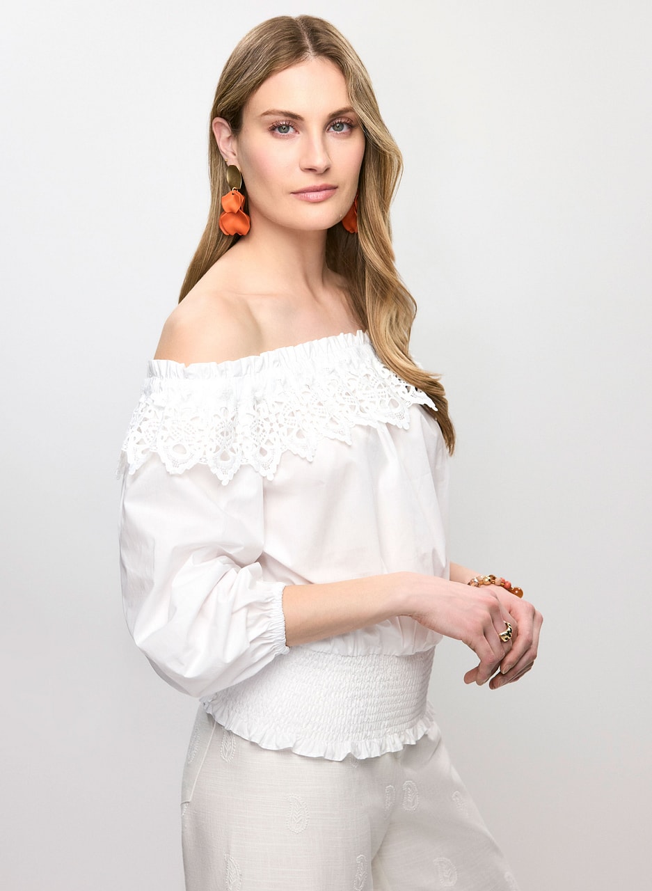 Off-the-Shoulder Lace Blouse