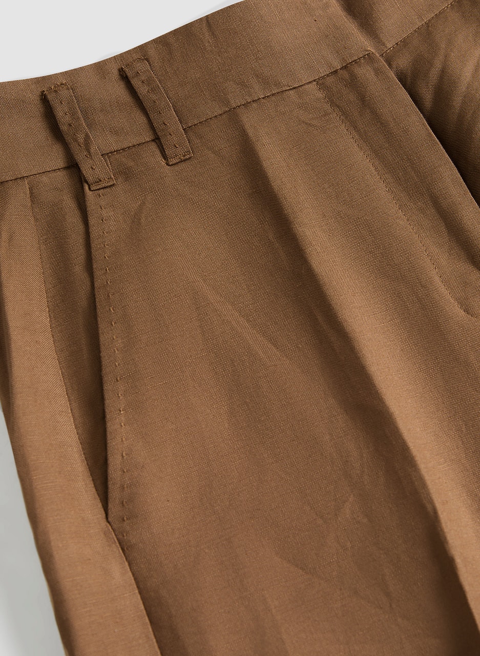 Linen-Blend Wide Leg Pants