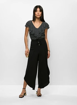 Ruffled Polka Dot Blouse & Tulip Hem Pants