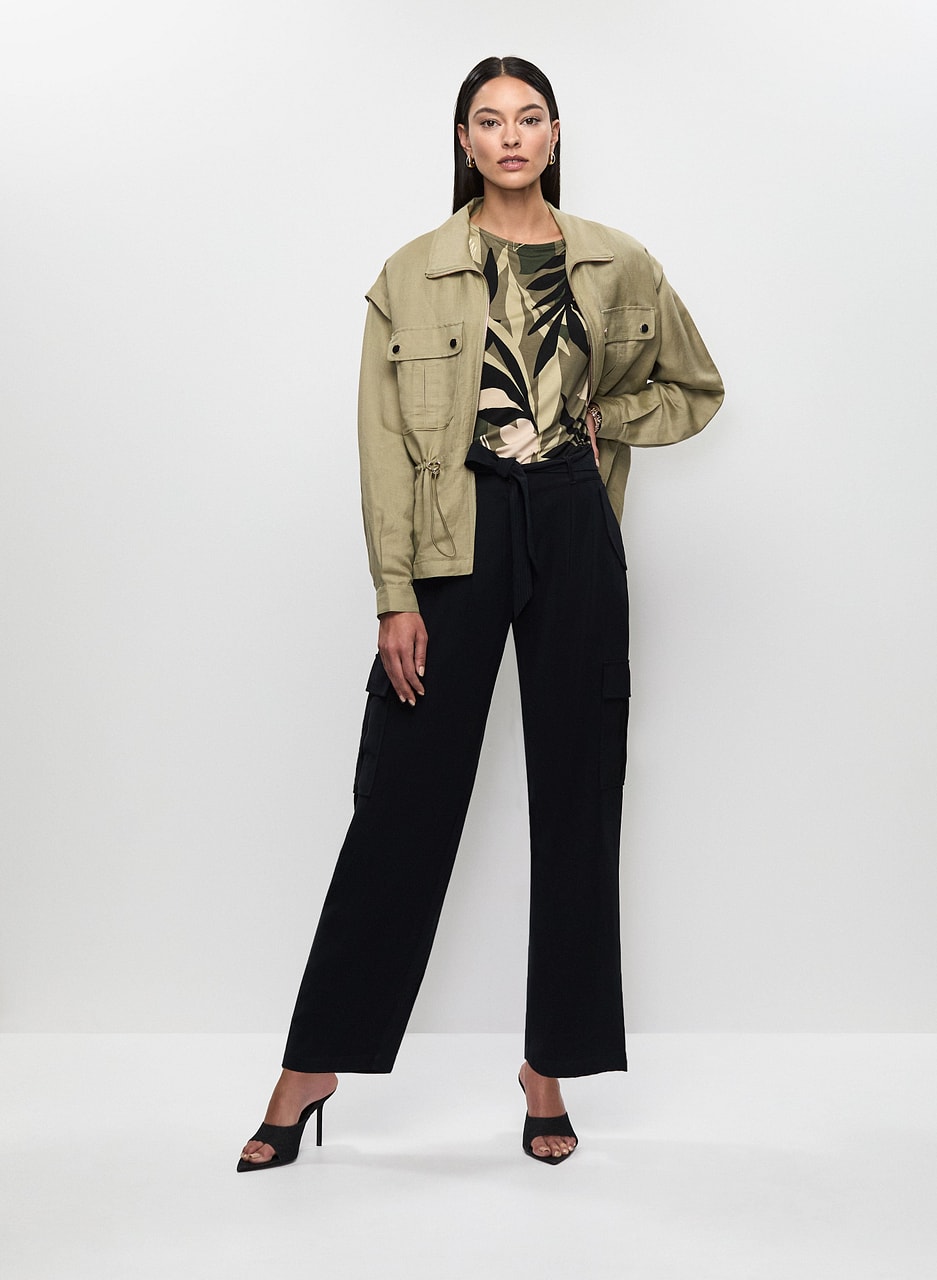 Zip Front Jacket & Straight Leg Cargo Pants