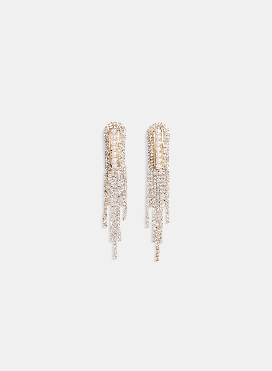 Pearl-Center Chandelier Earrings