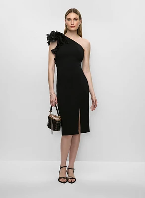Adrianna Papell - One-Shoulder Rosette Dress