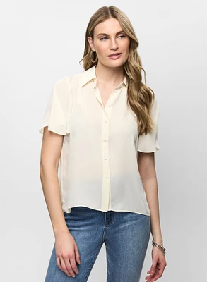 Crepe Blouse With Vent Detail