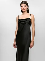 BA Nites - Pleated Satin Evening Dress