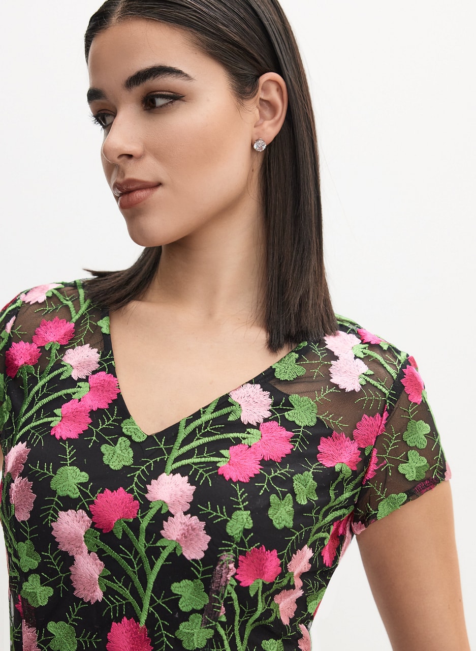 Joseph Ribkoff - Floral Embroidered Dress