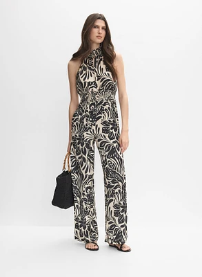 Sleeveless Floral Print Jumpsuit