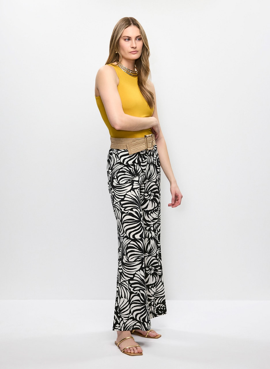 Wide Leg Floral Pull-On Pants