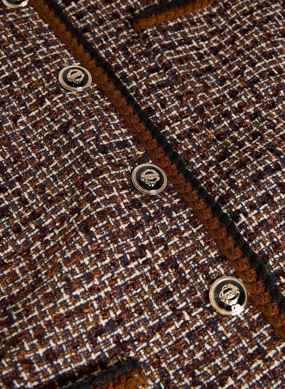 Button-Up Bouclé Cardigan