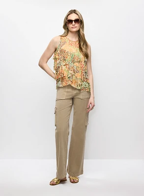Tiered Top & Wide Leg Cargo Jeans