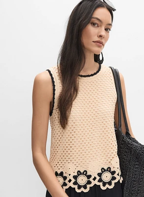 Crochet Floral Knit Tank