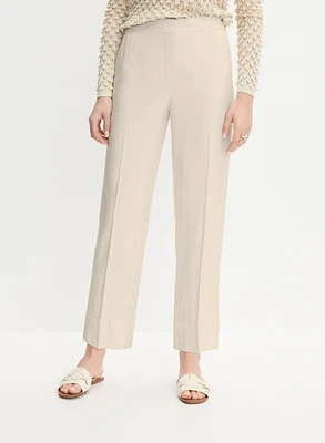 Cuffed Straight-Leg Pants