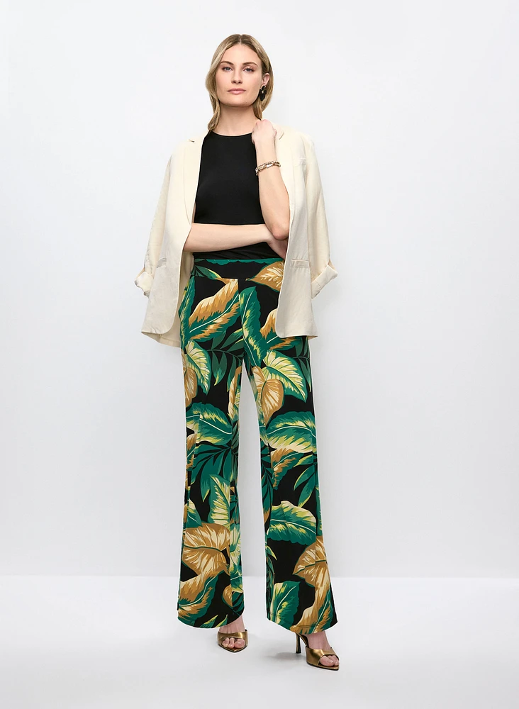 Roll-Up Sleeve Blazer & Leaf Wide Leg Pants