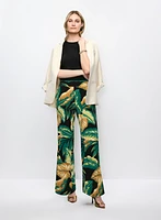 Roll-Up Sleeve Blazer & Leaf Wide Leg Pants