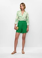 Knotted Blouse & Lace Shorts