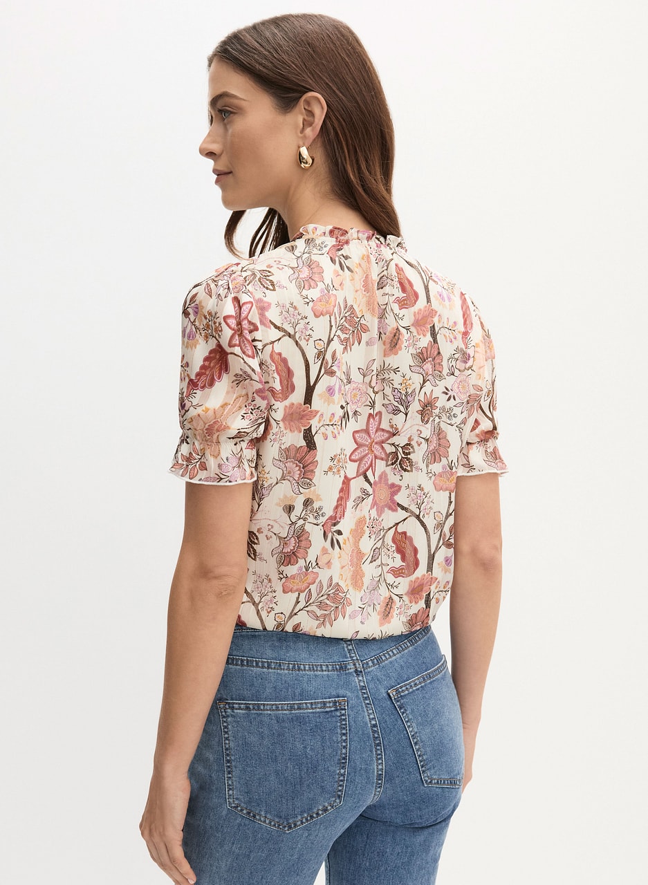 Tie Detail Floral Print Blouse