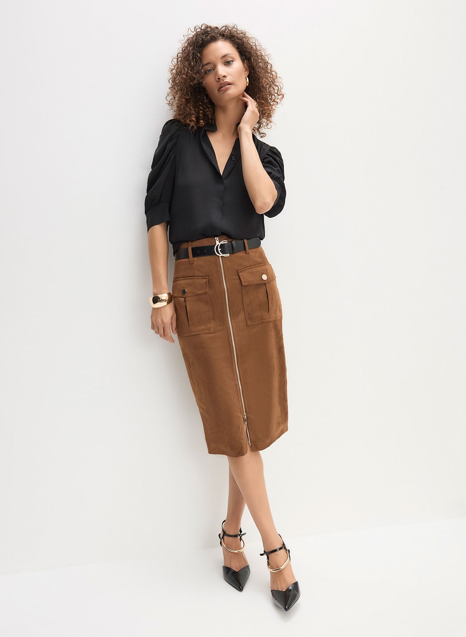 Faux Suede Skirt