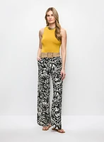 Jersey Tank Top & Leaf Print Pants