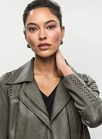 Joseph Ribkoff - Stud Embellished Vegan Leather Jacket