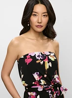 Strapless Floral Print Jumpsuit