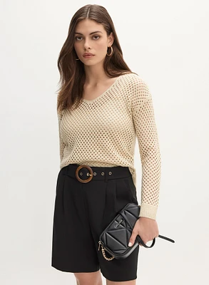 Open-Knit Pull-Over Sweater