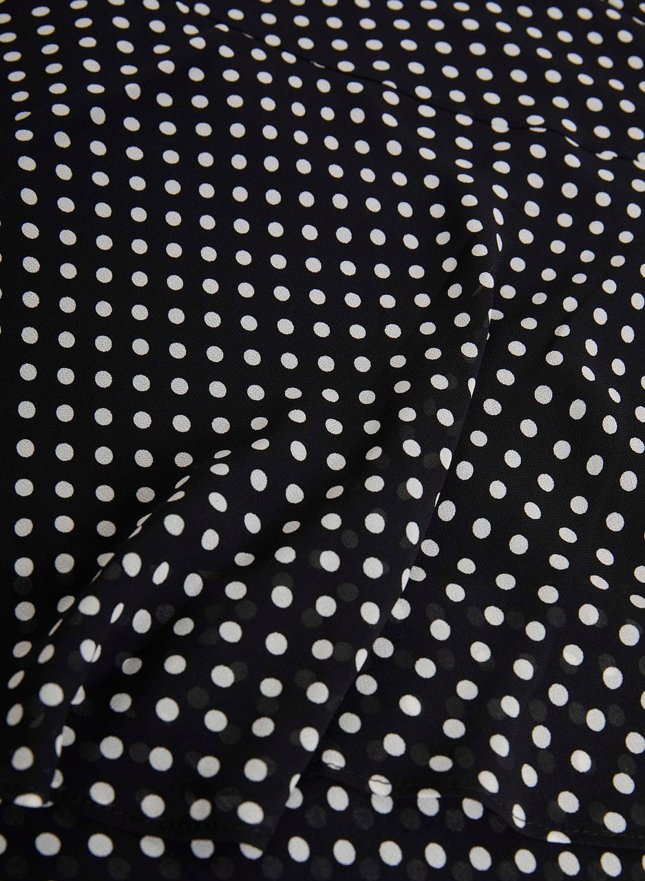 Asymmetric Polka Dot Maxi Skirt