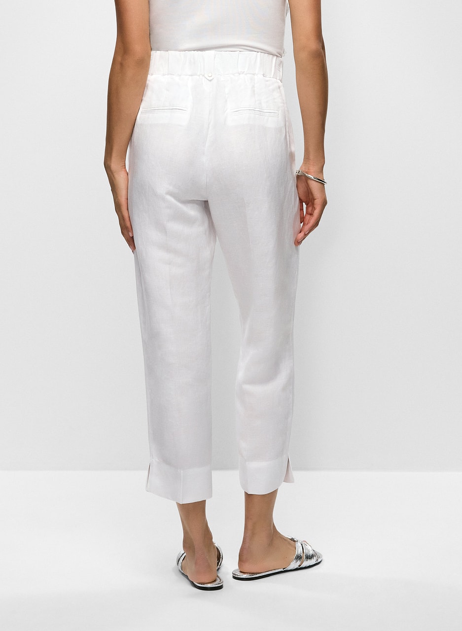 Linen-Blend Capri Pants