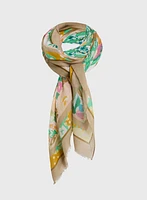 Lightweight Floral Oblong Scarf