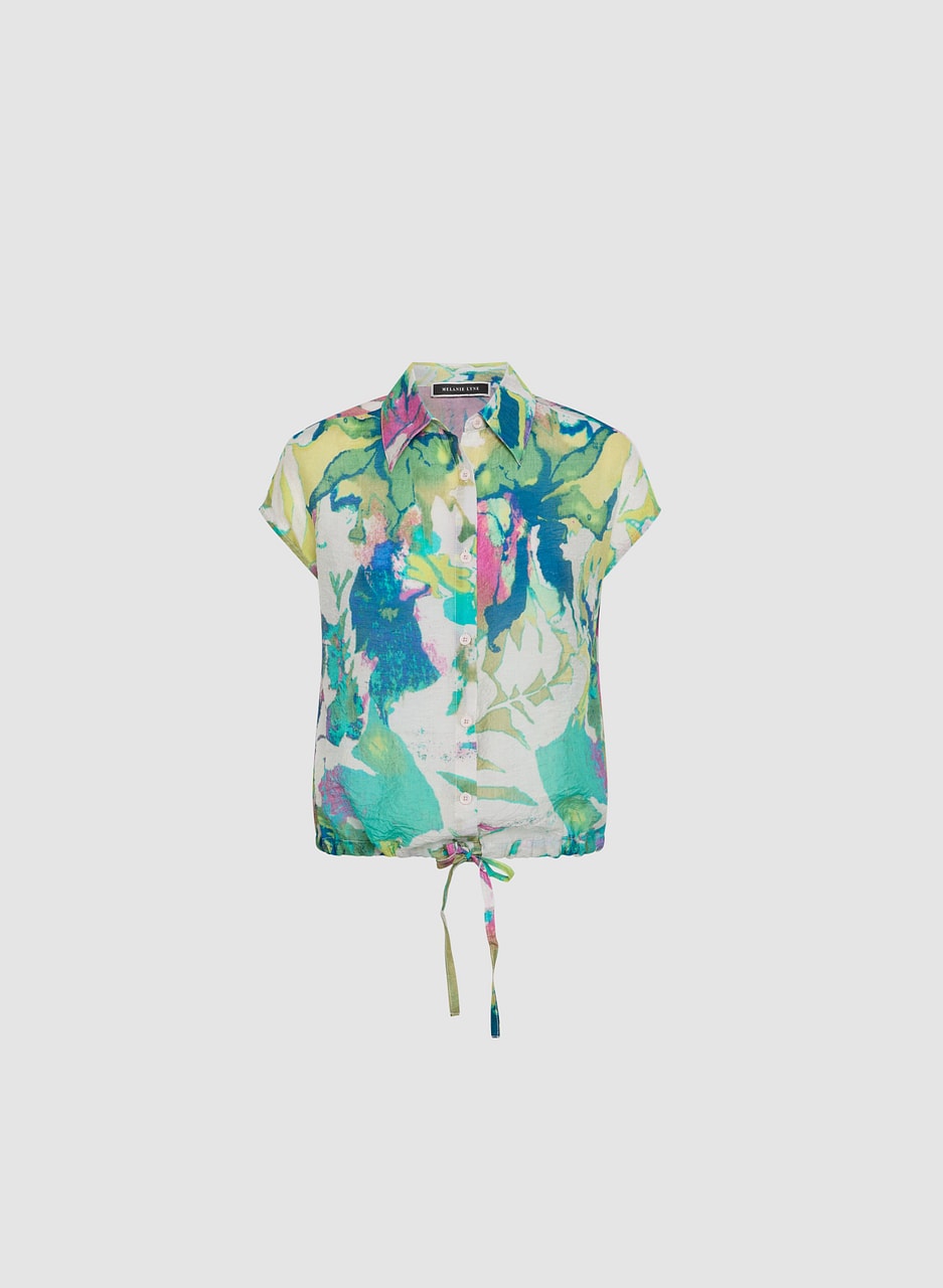 Abstract Print Buttoned Blouse