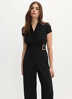 Joseph Ribkoff - V-Neck Buckle Jumpsuit