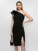 Adrianna Papell - One-Shoulder Rosette Dress