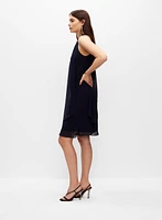 Jewel Neck Chiffon Cocktail Dress