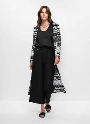 Zigzag Knit Cardigan & Culotte Pants