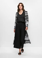 Zigzag Knit Cardigan & Culotte Pants