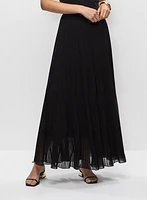 Pleated Chiffon Maxi Skirt