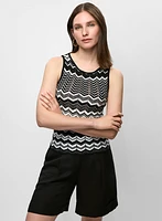 Sleeveless Zigzag Knit Top