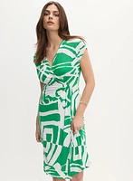 Joseph Ribkoff - Geometric Print Wrap Dress